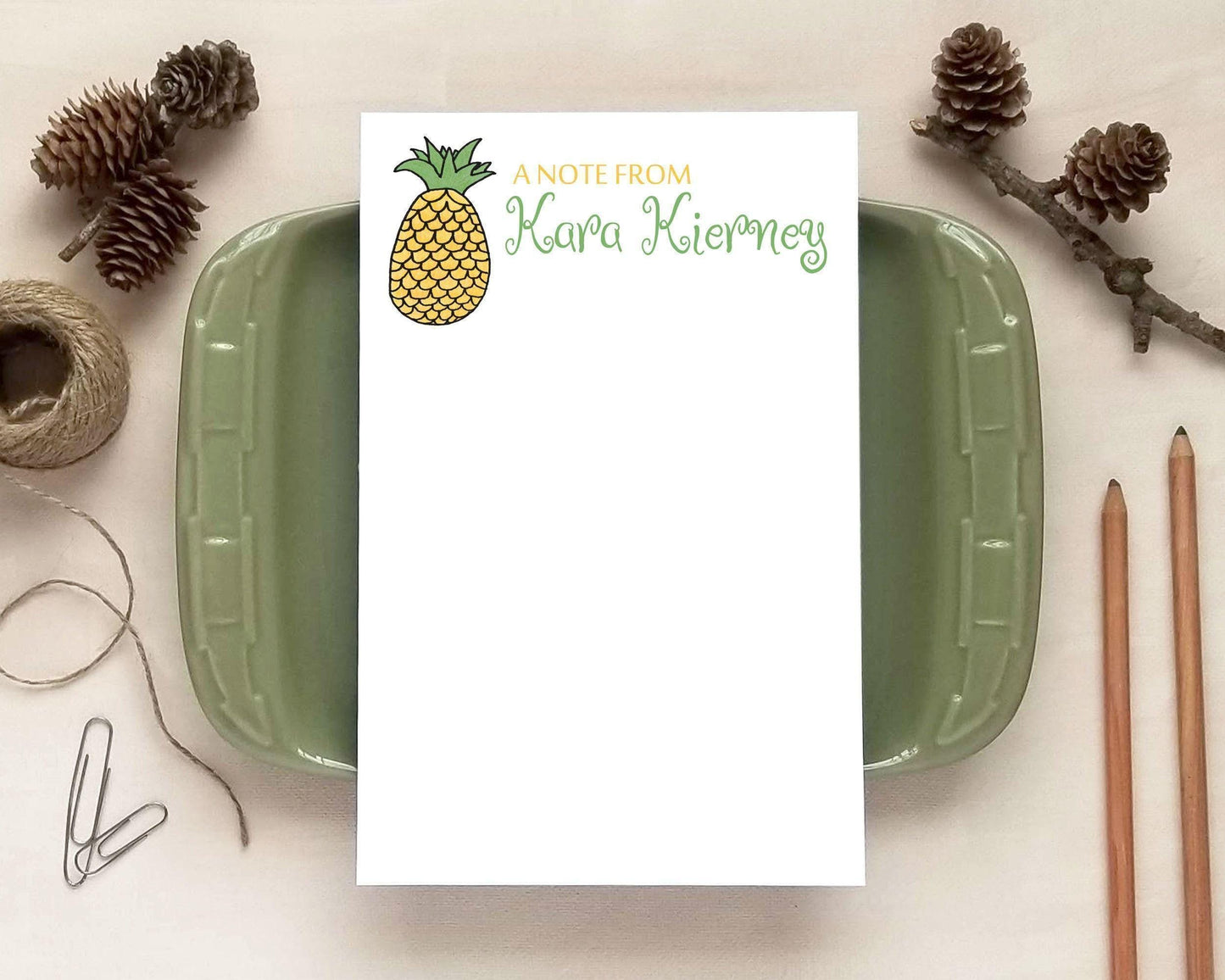 Personalized Notepad - Pineapple Notepad - Tropical Foodie Gift