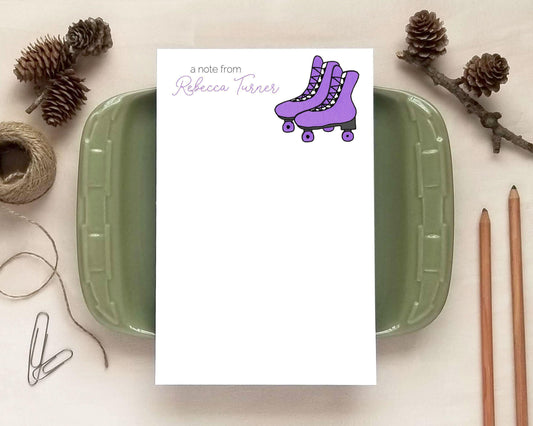 Roller Skate Notepad - Rollerskating Stationery Gift for Kids - Personalized Notepad