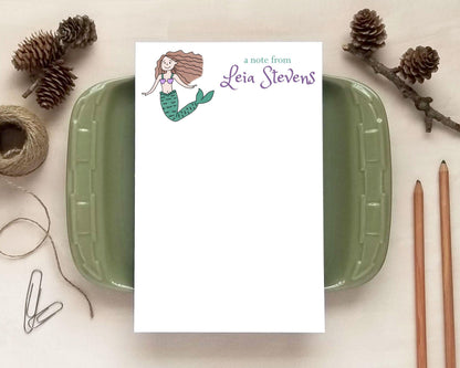 Mermaid Notepad - Personalized Notepad - Custom Stationery Gifts for Children - Choose Hair/Skin Colors!