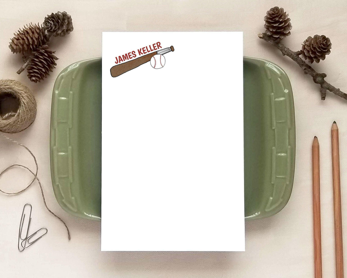 Baseball Notepad - Sports Gifts for Coach or Player - Personalized Notepad