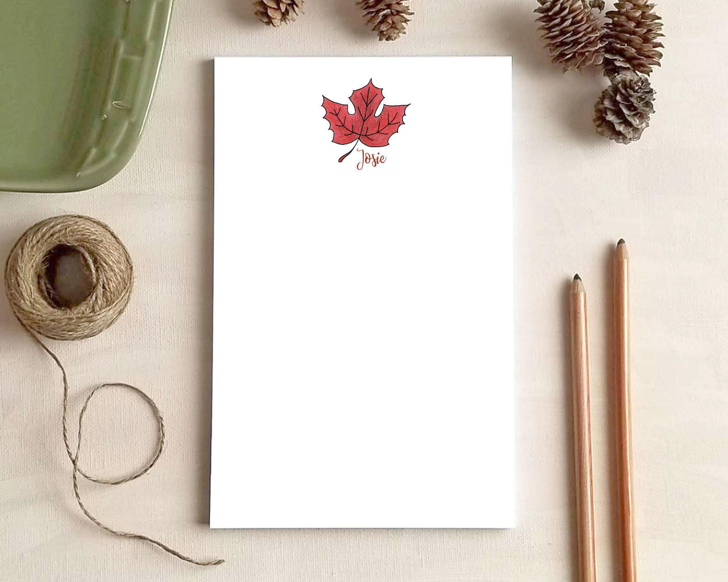 Maple Leaf Notepad for the Sugar House - Gift for Leaf Peepers and Nature Lovers - Personalized Notepad