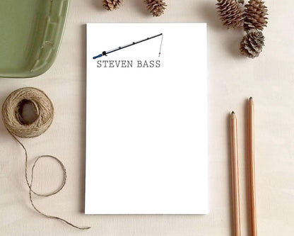 Fishing Pole Notepad - Fisherman Gift for Dad, Grandpa or Husband - Personalized Notepad