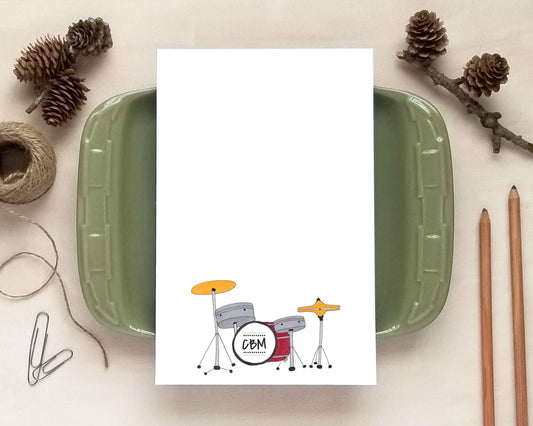 Drummer Gift - Drums Notepad - Stationery Gifts for Musicians - Personalized Notepad