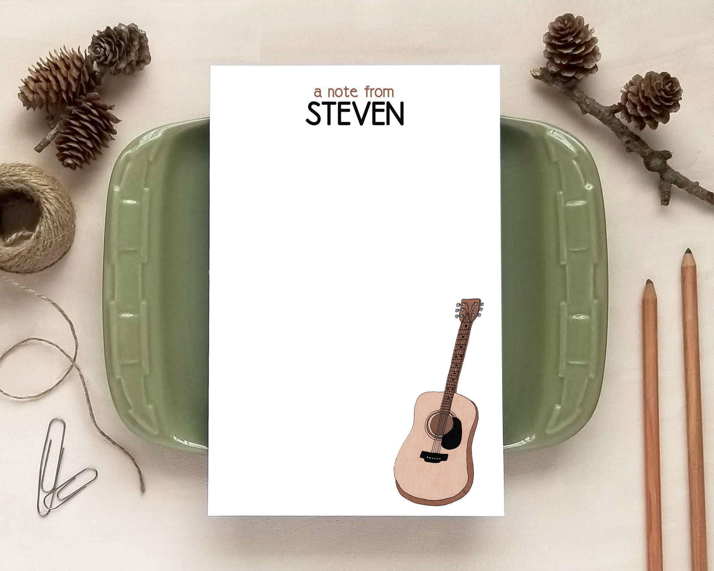 Guitarist Gift - Personalized Notepad - Gift for Musician or Music Teachers