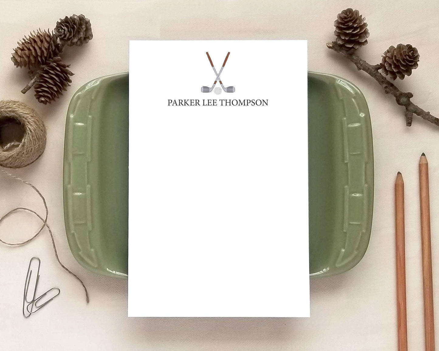Golf Notepad for Men - Personalized Notepad - Stationery Gifts for Golfers