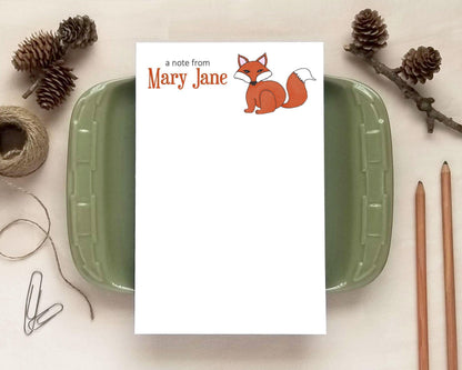 Fox Notepad - Woodland Animal Gift - Personalized Notepad