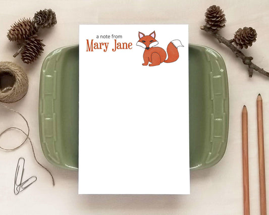 Fox Notepad - Woodland Animal Gift - Personalized Notepad
