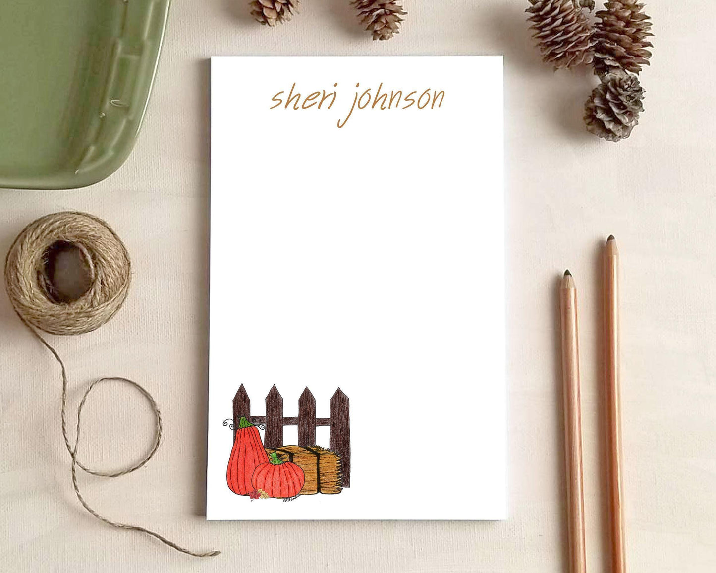 Pumpkin Patch Notepad - Fall Back to School Gift for Teachers - Personalized Notepad