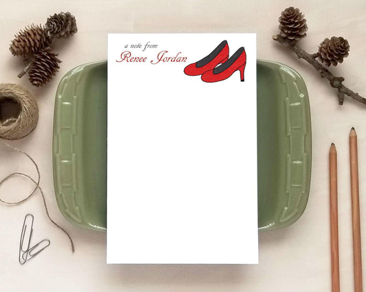 Red High Heels Notepad - Cute Gift for Shoe Lovers - Personalized Notepad