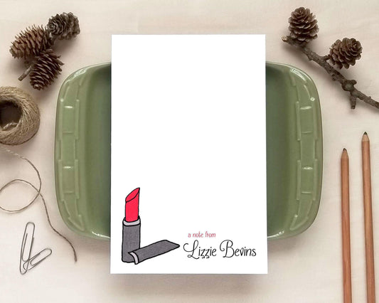 Lipstick Notepad - Custom Stationery Gifts for Beautician or Makeup Artist - Personalized Notepad