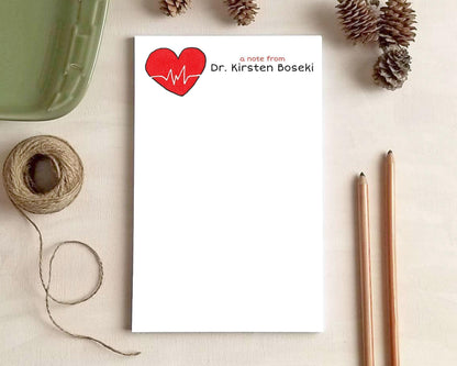 Doctor Gift - Heartbeat Notepad - Personalized Medical Stationery Gift for Doctors or Nurses