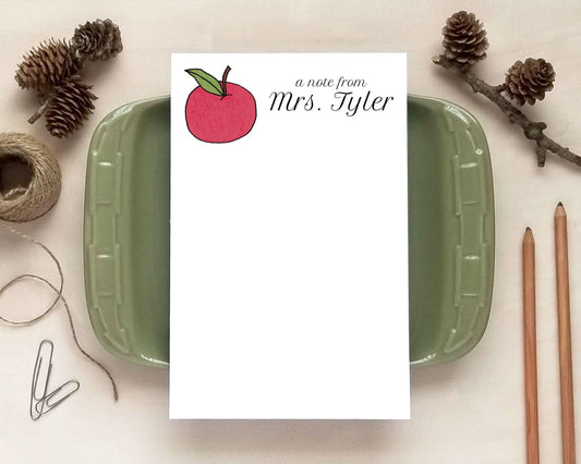 Red Apple Notepad - Gifts for Teachers - Personalized Notepad
