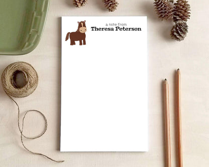 Horse Lover Gift - Personalized Notepad for Kids