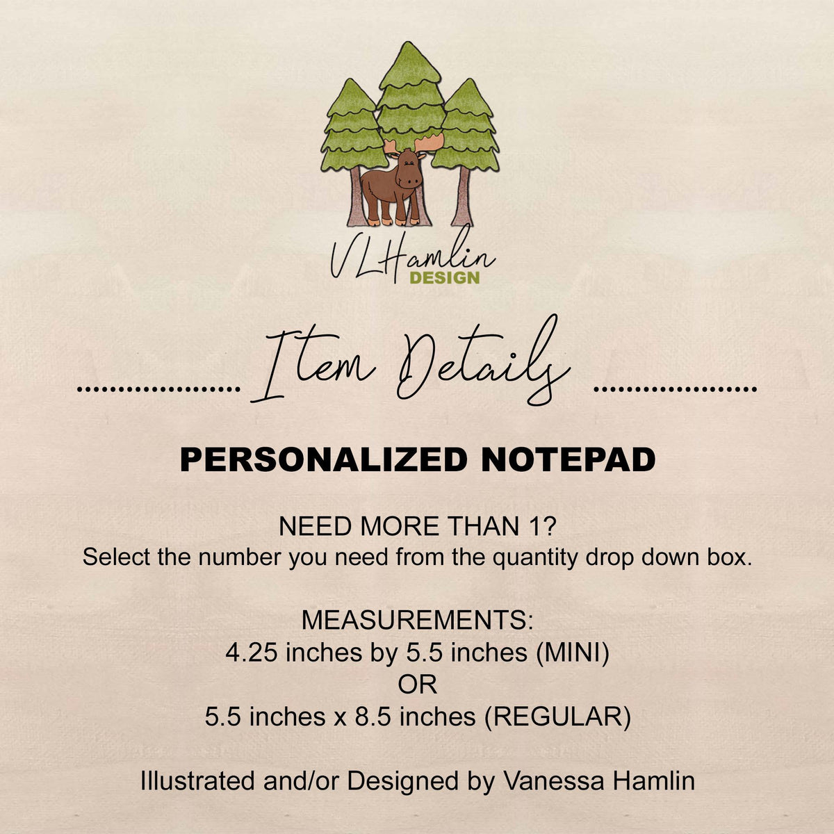 Personalized Notepad - Elegant Script Stationery for Her