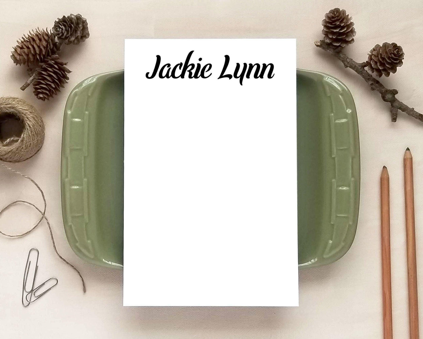 Brush Script Notepad - Custom Stationery Gifts for Women - Personalized Notepad