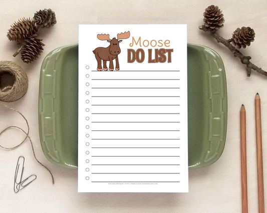 Moose To Do List - Rustic Daily Checklist Planner for the Cabin
