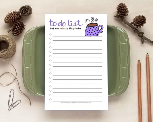 Coffee To Do List Notepad - Daily Planner Checklist