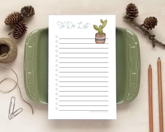 Cactus To Do List Notepad  - Daily Planner Checklist