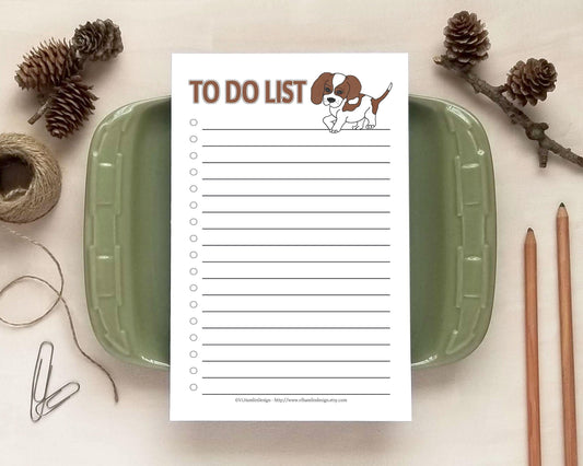 Beagle Dog To Do List Notepad - Daily Checklist Planner