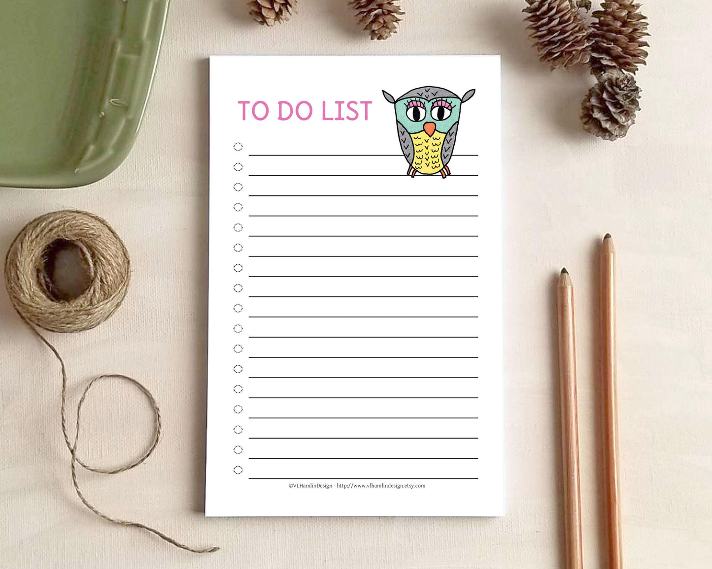 Owl To Do List Notepad - Daily Planner Checklist