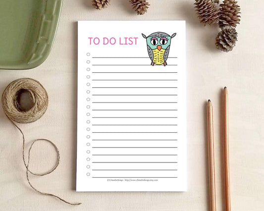 Owl To Do List Notepad - Daily Planner Checklist
