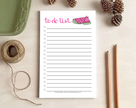 Watermelon To Do List Notepad - Summer Daily Planner Checklist for Kids