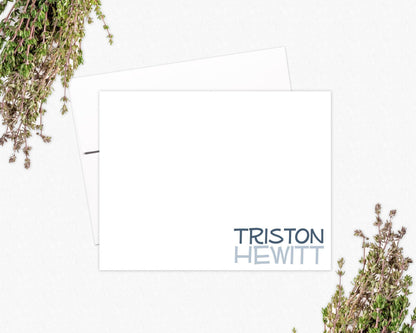 Personalized Note Card Set - Stationery Gifts for Men