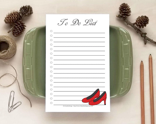 Red High Heels To Do List Notepad - Daily Planner Checklist for Women