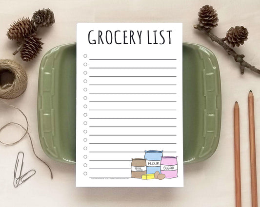 Essentials Grocery List Notepad - Groceries Checklist