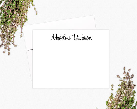 Personalized Flat Note Card Set - Custom Stationery Gifts for Women
