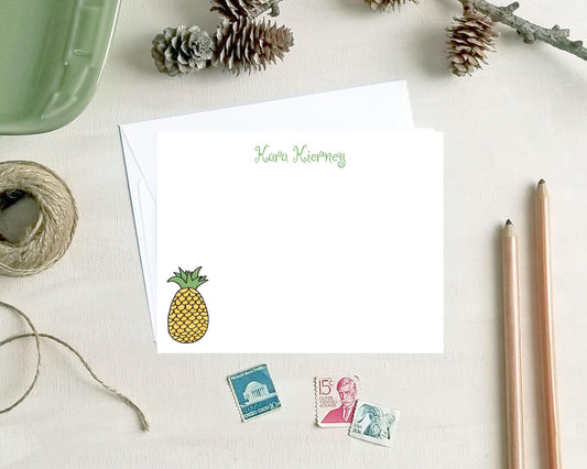 Pineapple Note Cards - Personalized Stationery - Tropical Gifts for Foodies