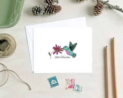 Hummingbird Note Cards - Personalized Stationery Gifts for Women