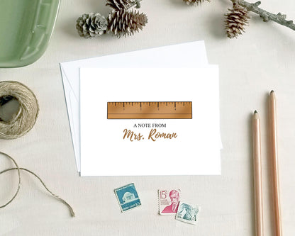 Ruler Note Cards - Teacher Gift - Personalized Teacher Stationery