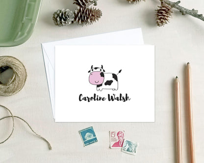 Cow Gifts for Farmers - Personalized Note Cards
