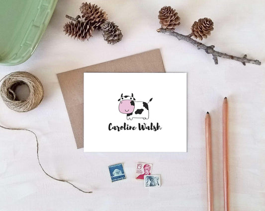 Cow Gifts for Farmers - Personalized Note Cards