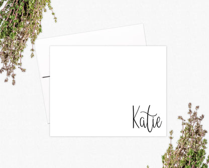 Personalized Calligraphy Note Card Set: Stationery