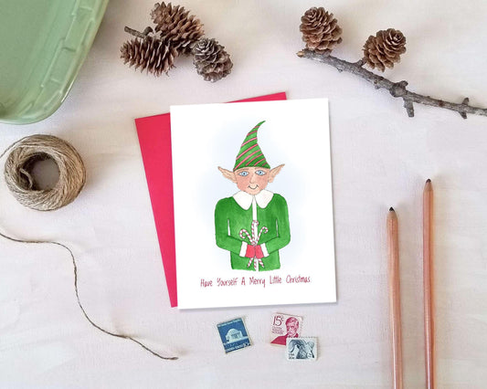 Personalized Christmas Elf Card Set: Xmas Stationery