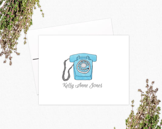 Vintage Telephone Note Cards - Personalized Stationery  - Gift for Secretary
