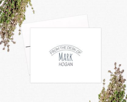 Personalized Polka Dot Note Card Set: Custom Stationery Gifts for Him