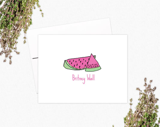 Personalized Watermelon Note Card Set: Stationery
