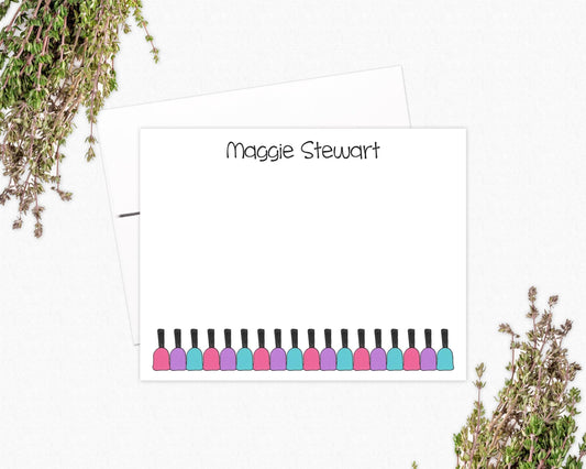 Personalized Nail Polish Note Card Set: Beautician Gift