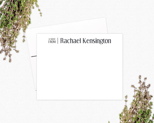 Personalized Flat Note Card Set: Custom Stationery Gift