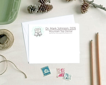 Personalized Tooth Dentist Note Cards - Dental Stationery