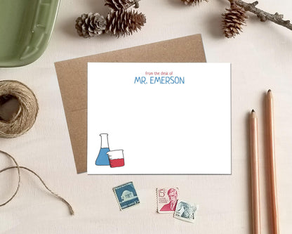 Personalized Science Note Cards - Teacher Appreciation Gift Stationery