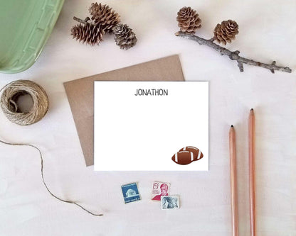 Football Stationery - Personalized Note Cards for Coach - Football Gift