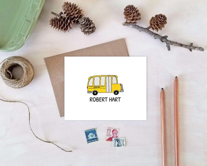 School Bus Driver Gift - Personalized Note Cards - Custom Stationery Gifts