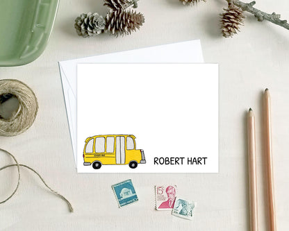 Personalized Note Cards - School Bus Driver Stationery Gifts