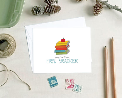 Personalized Apple Note Cards - Teacher Appreciation Stationery Gifts