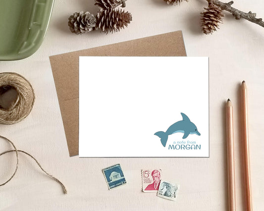 Personalized Note Cards - Dolphin Stationery Gifts