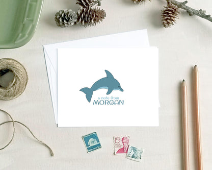 Personalized Dolphin Note Cards - Custom Stationery for Dolphin Lovers